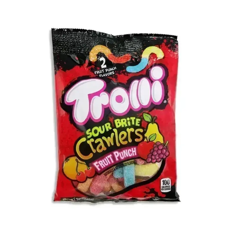 Trolli Sour Brite Crawlers Fruit Punch Peg Bags: 12-Piece Case