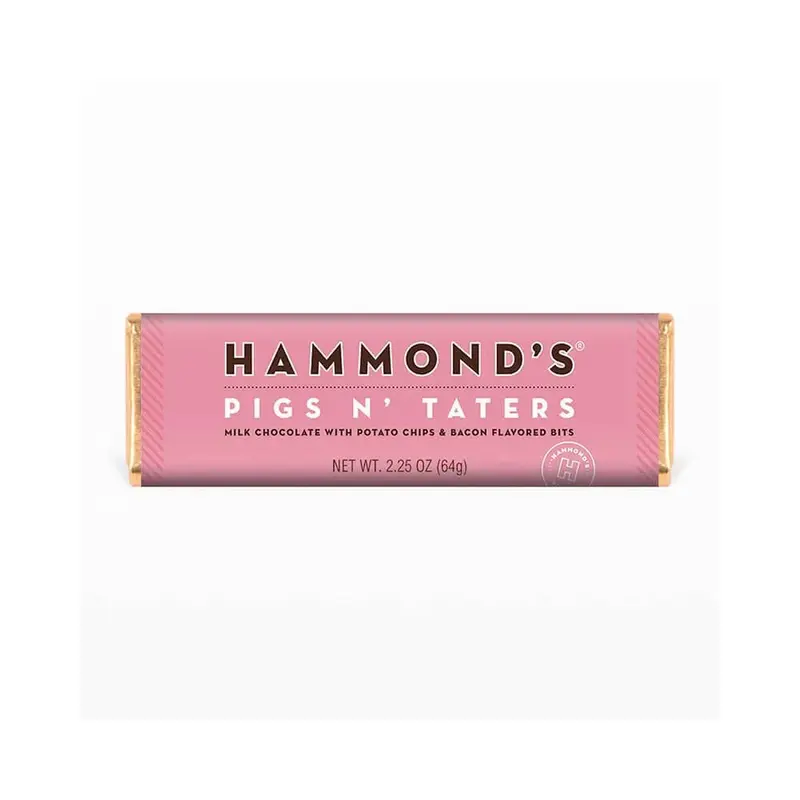 Hammond's Pigs N' Taters Milk Chocolate Bars: 12-Piece Box