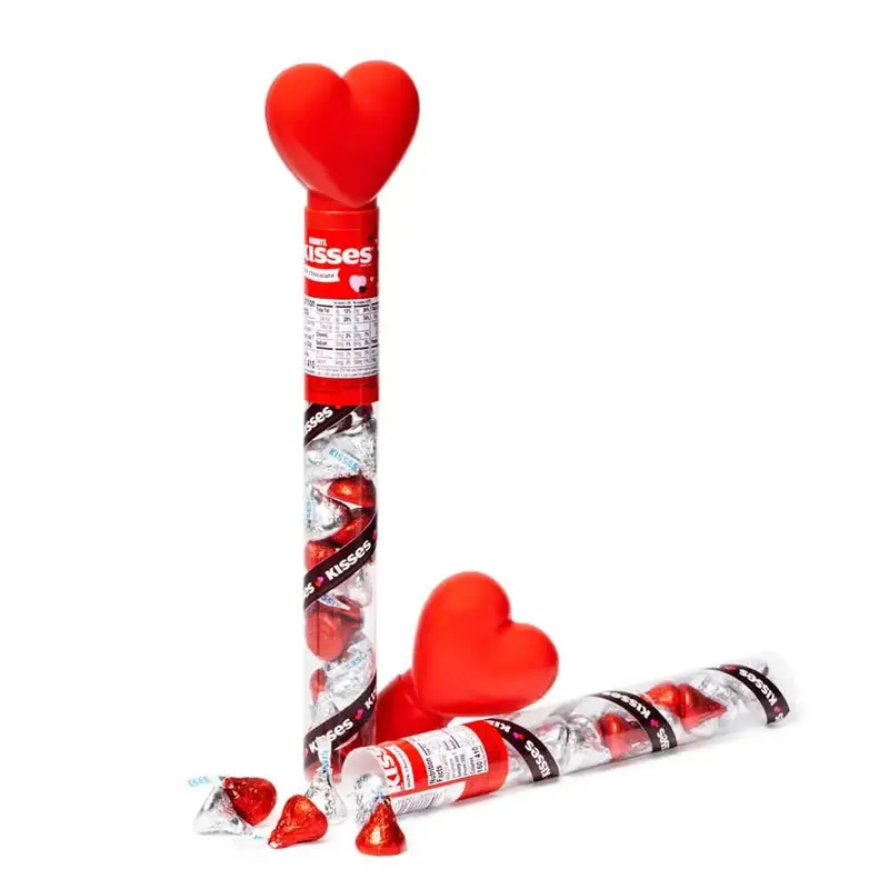 Hershey's Kisses Milk Chocolates Filled Heart: 2.24-Ounce Tube