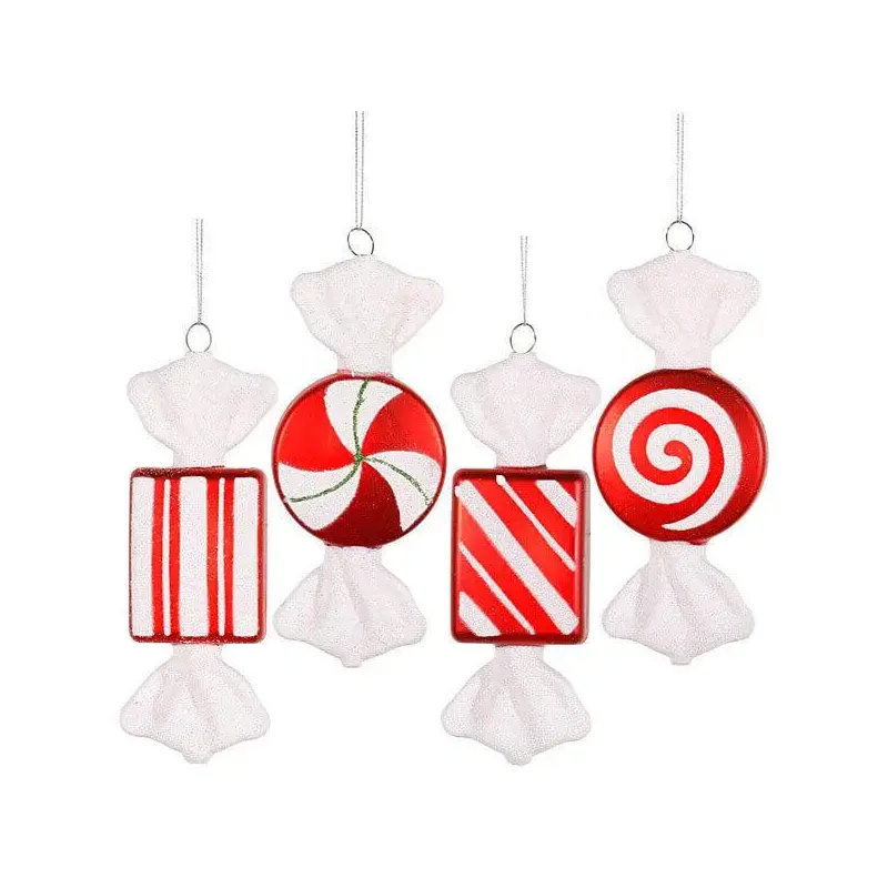 Assorted Peppermint Candy Ornaments - 6 Inch: 4-Piece Box