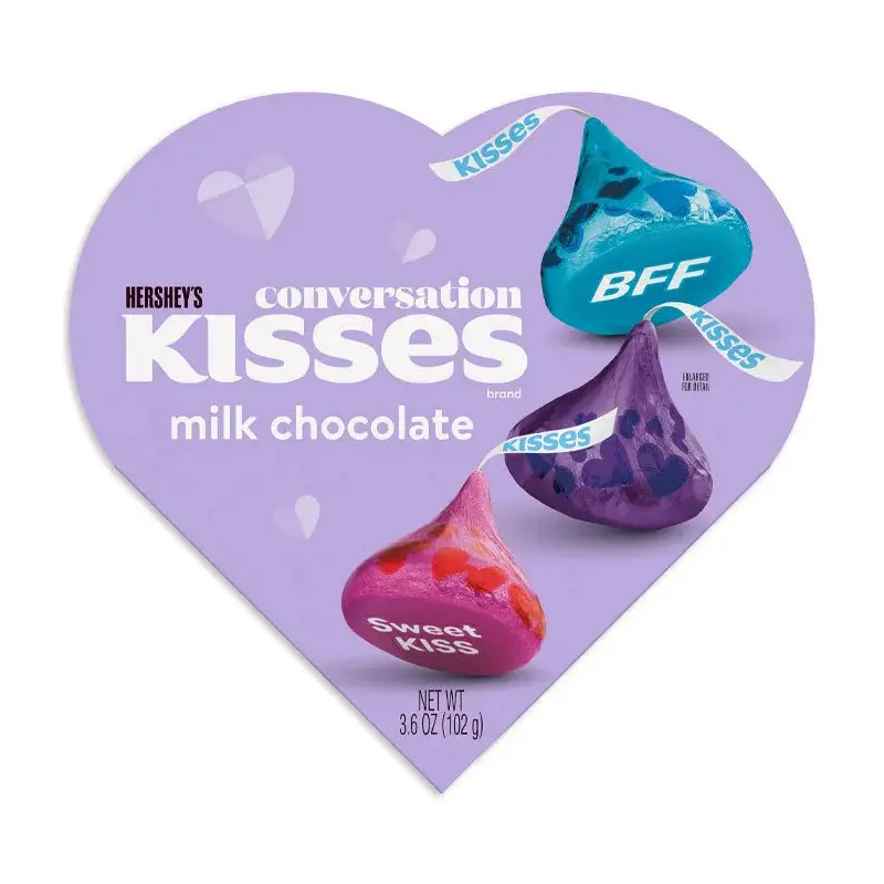 Hershey's Conversation Kisses Heart Gift Boxes: 8-Piece Case