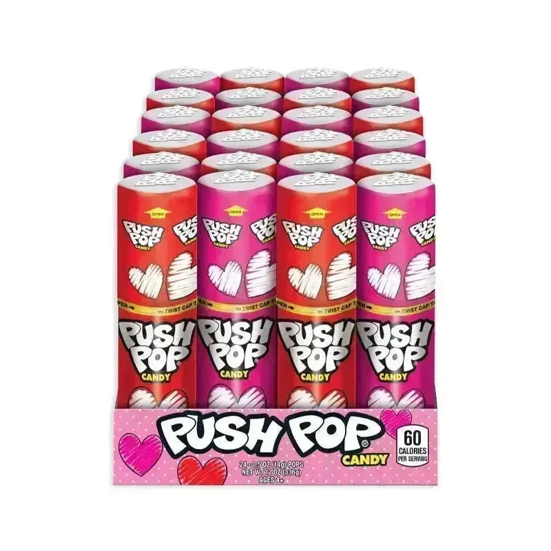 Valentine Push Pop Candy: 24-Piece Box
