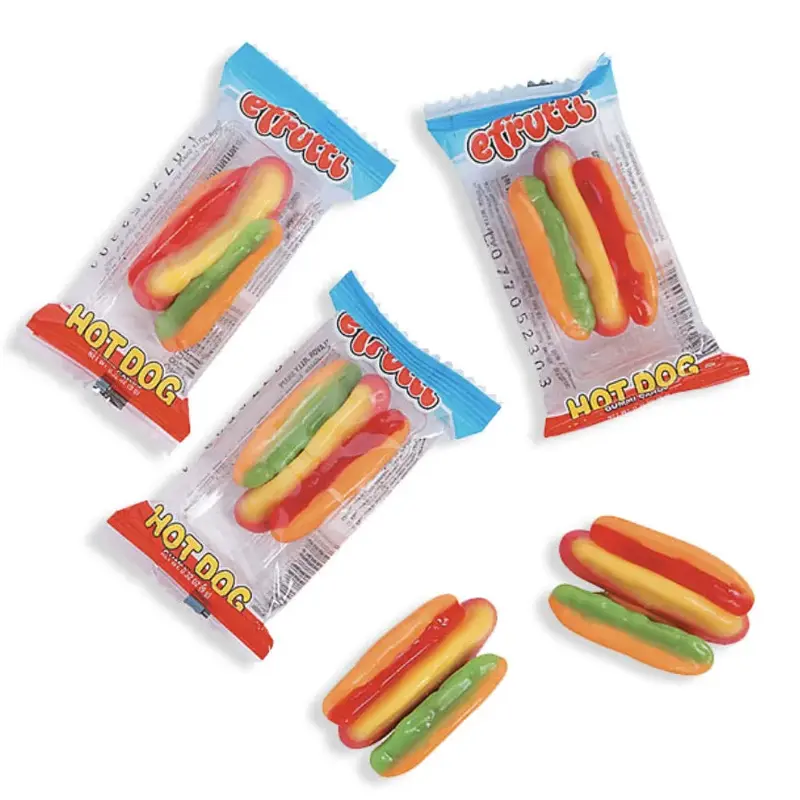 Efrutti Gummy Hot Dog Candy - Bulk: 100-Piece Case