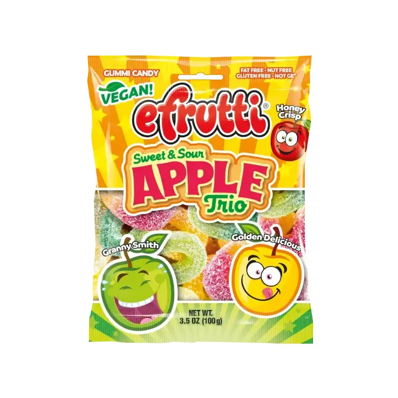 Efrutti Sweet & Sour Apple Trio Gummy: 12-Piece Case