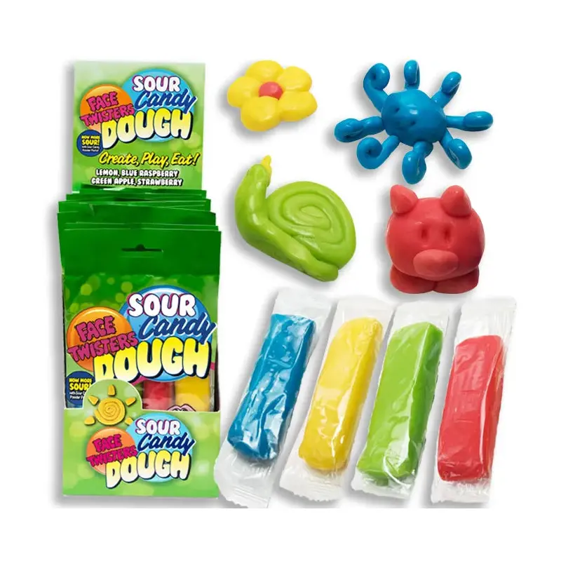 Face Twisters Sour Candy Dough: 12-Piece Display