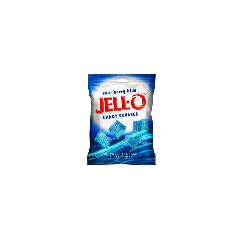 Jell-O Sour Berry Blue Candy Squares: 4.5-Ounce Bag