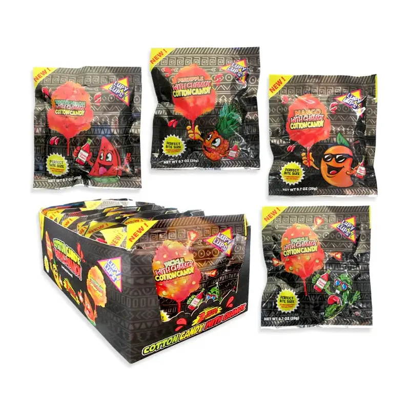 Lupy Lups Chamoy Cotton Candy Mini Bags: 24-Piece Box