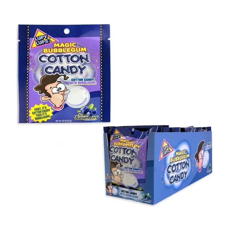 Lupy Lups Magic Bubblegum Cotton Candy - Sour Raspberry: 12-Piece Box