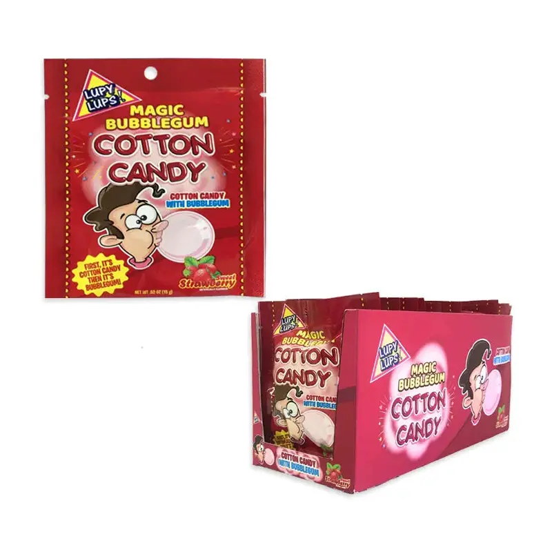 Lupy Lups Magic Bubblegum Cotton Candy - Strawberry: 12-Piece Box
