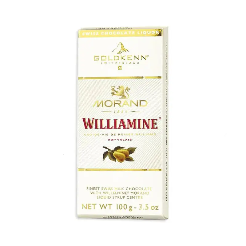 Morand Williamine Pear Liqueur Chocolate Bar: 10-Piece Box