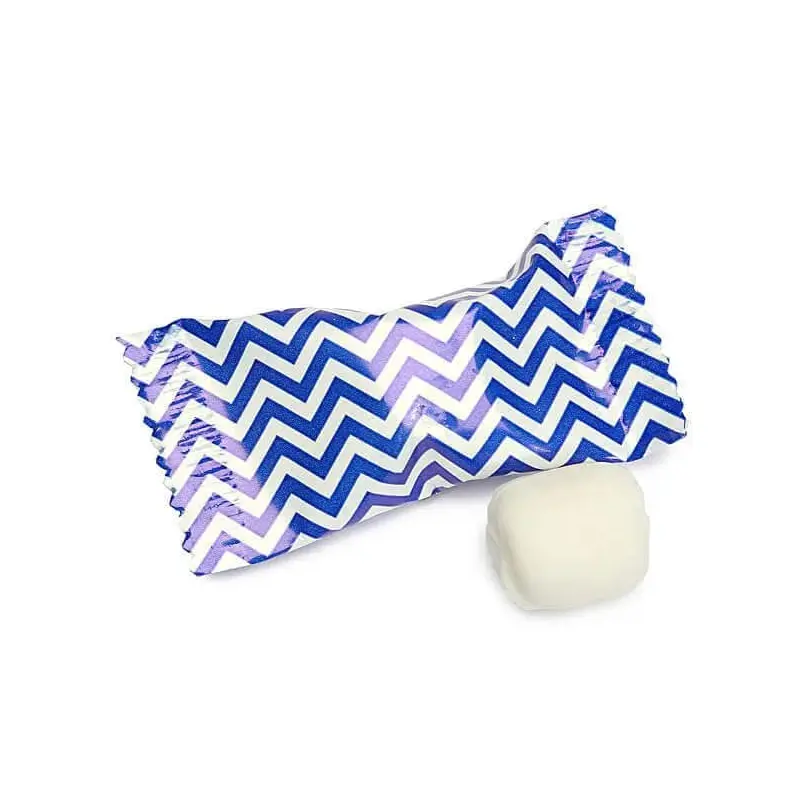 Royal Blue Chevron Stripe Wrapped Buttermint Creams: 108-Piece Bag