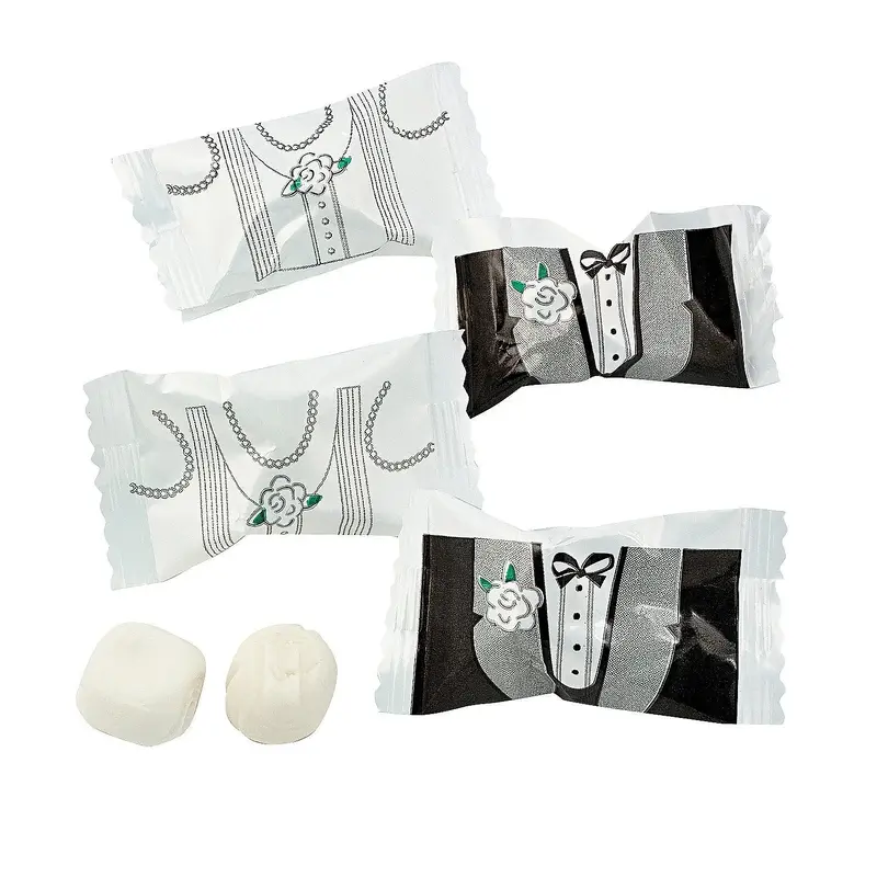 Tux & Gown Wedding Wrapped Butter Mint Creams: 108-Piece Bag