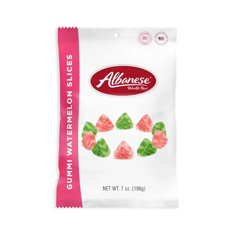 Albanese Gummy Watermelon Slices Peg Bags: 12-Piece Case