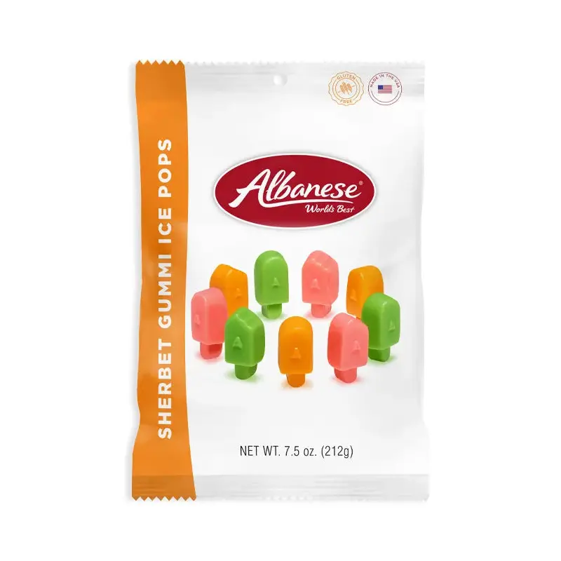 Albanese Sherbet Gummy Ice Pops Peg Bags: 12-Piece Case