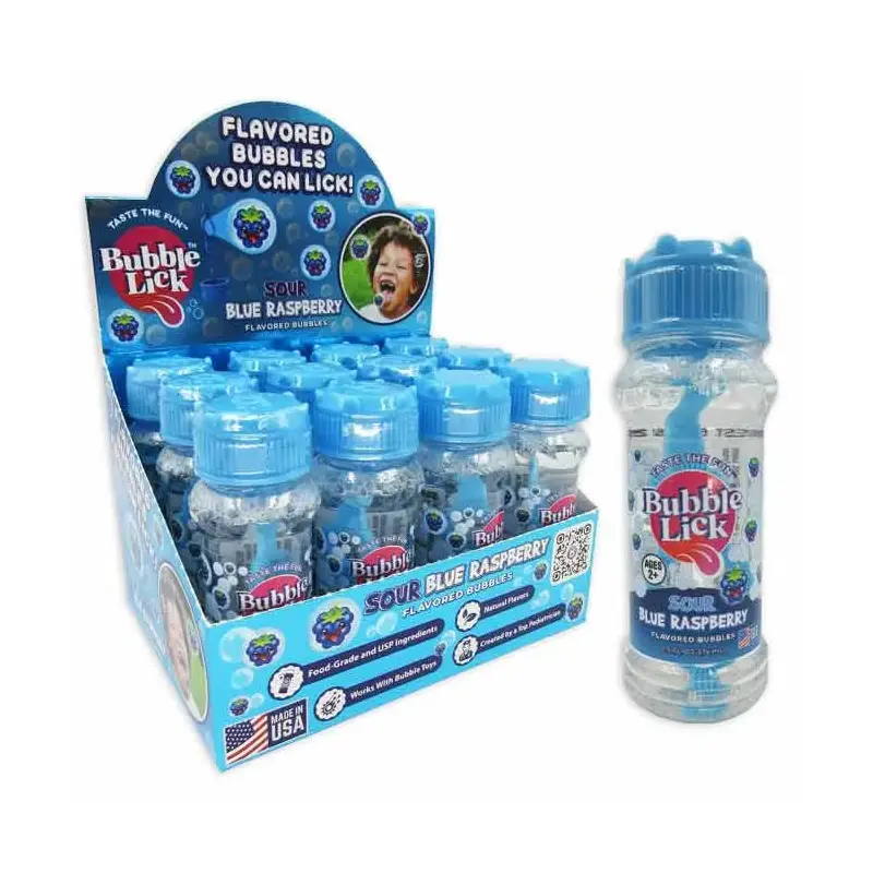 Bubble Lick Flavored Bubbles - Blue Raspberry: 24-Piece Case