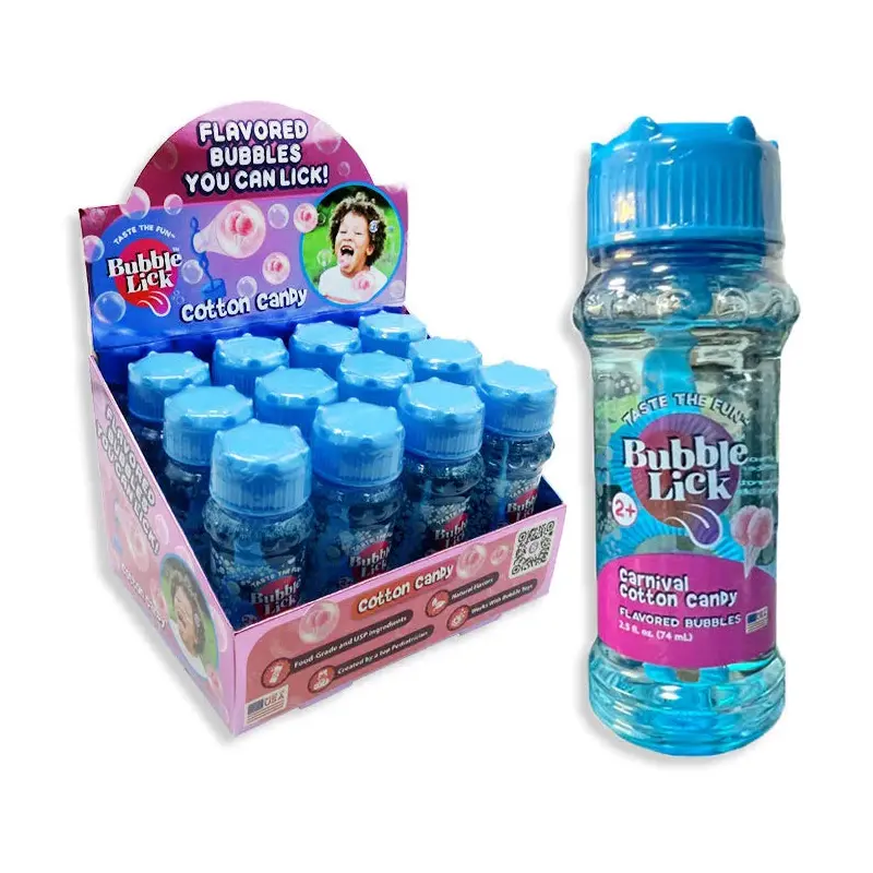 Bubble Lick Flavored Bubbles - Cotton Candy: 24-Piece Case