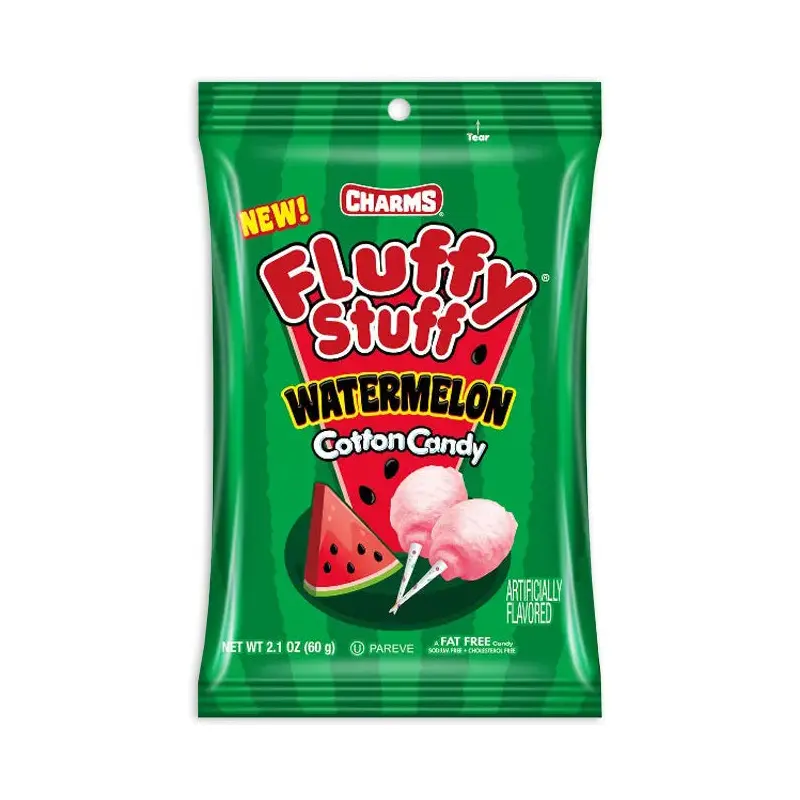 Charms Fluffy Stuff Cotton Candy - Watermelon: 24-Piece Box