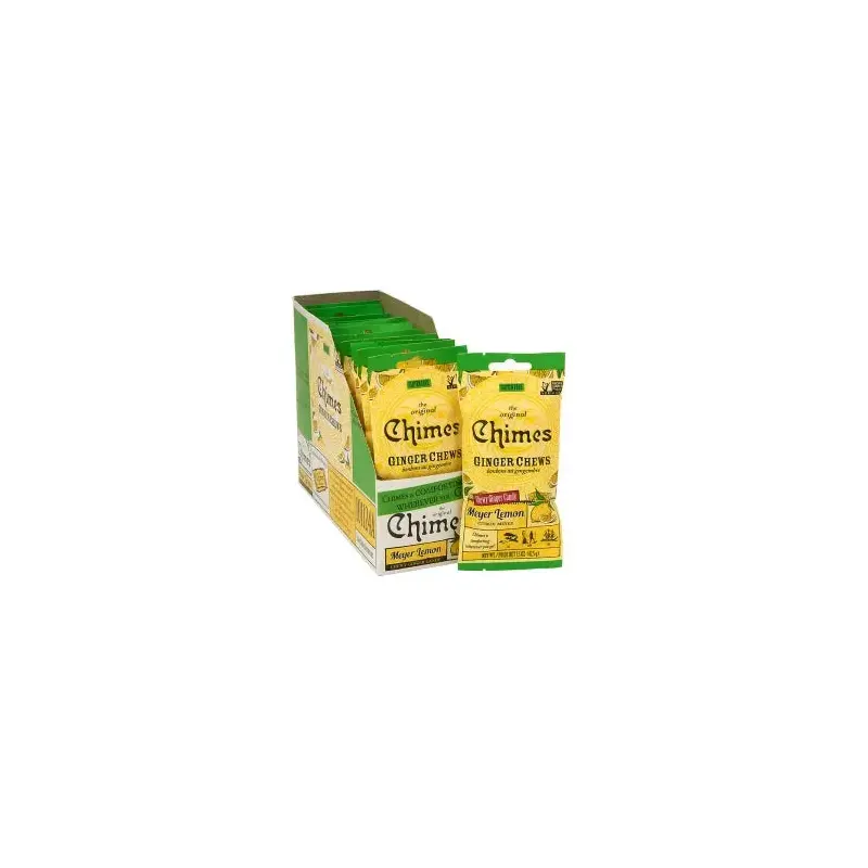 Chimes Meyer Lemon Ginger Chew Peg Bags: 12-Piece Box