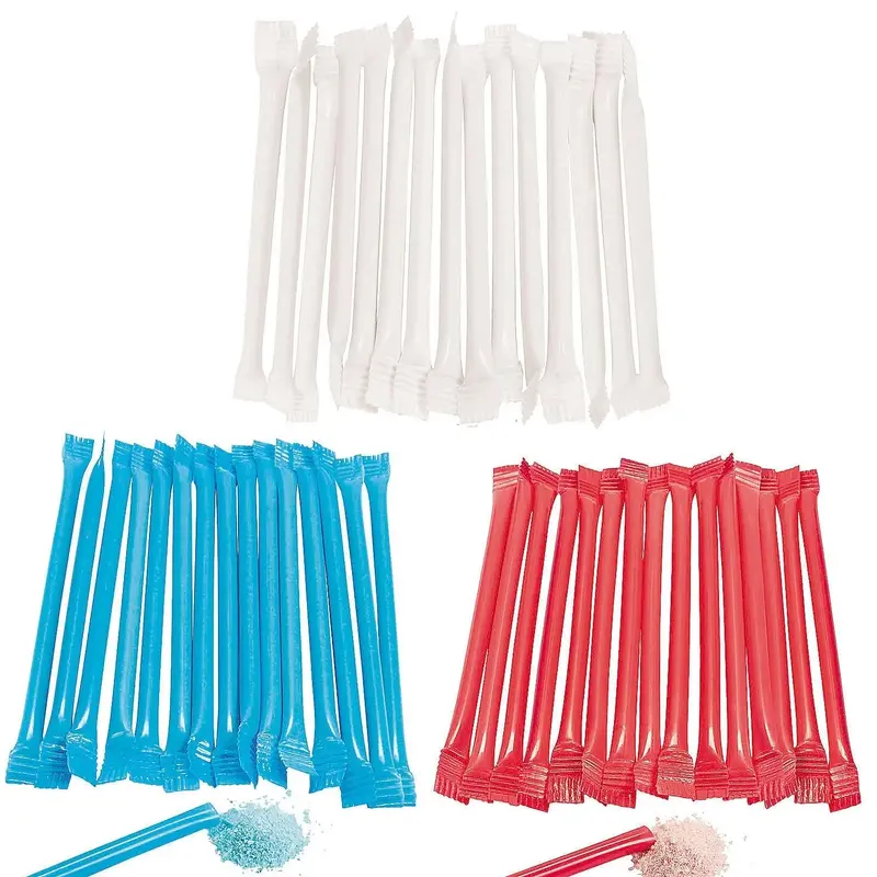 Red, White, & Blue Candy Powder Filled Straws: 720-Piece Case