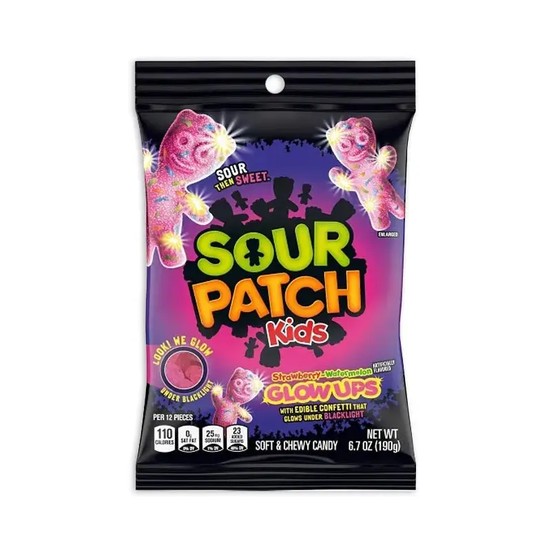 Sour Patch Kids - Glow Ups Peg Bags: 12-Piece Case