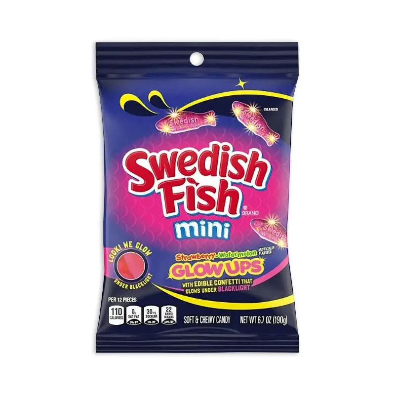 Swedish Fish - Glow Ups Peg Bags: 12-Piece Case