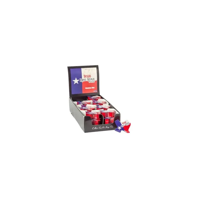 Texas Lone Star Flag Mint Candy Tin: 24-Piece Display