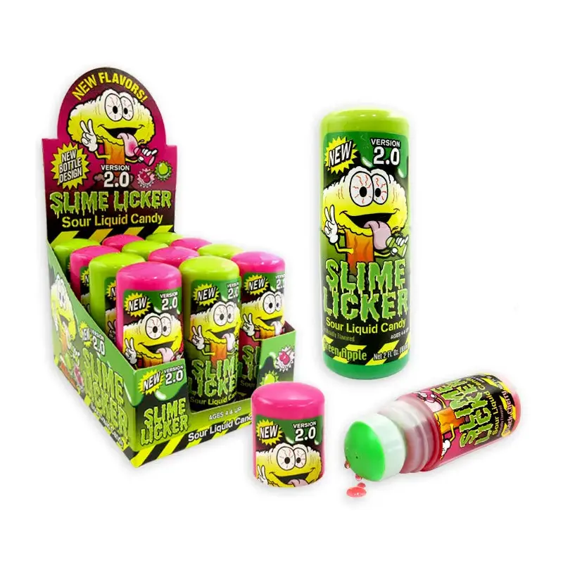 Toxic Waste Slime Licker 2.0 Liquid Candy - Green Apple & Cherry: 12-Piece Display