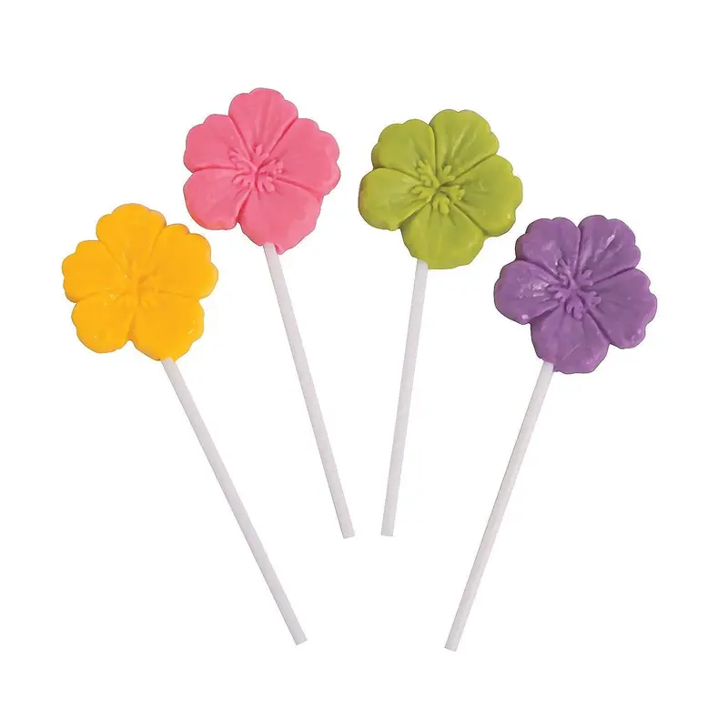Hibiscus Flower Lollipops: 12-Piece Bag