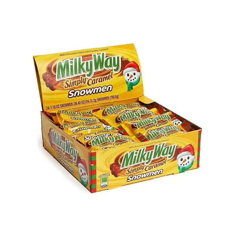 Milky Way Simply Caramel Snowman Christmas Candy Bars: 24-Piece Box
