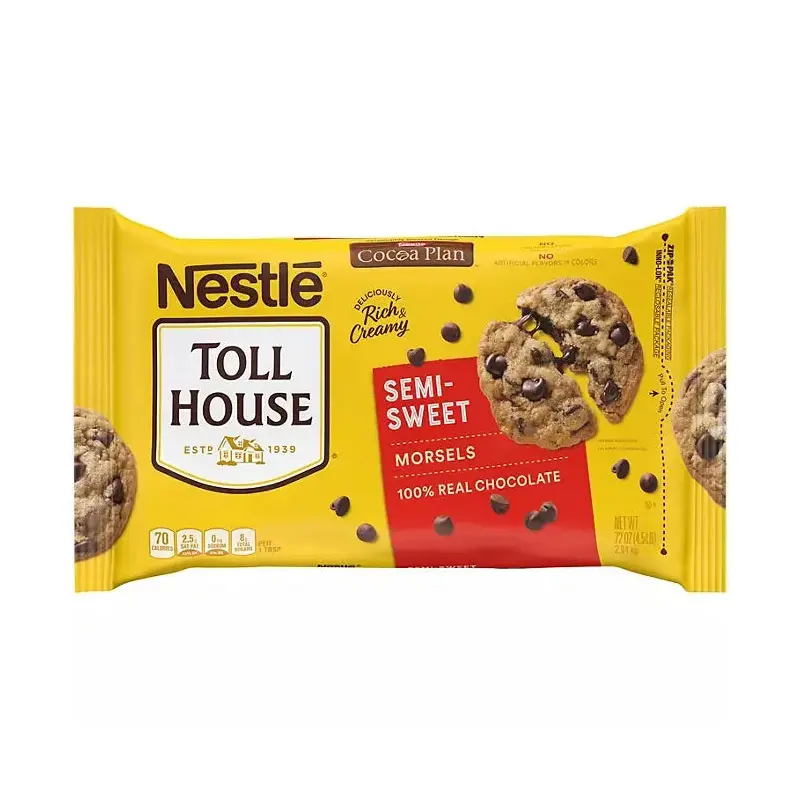 Nestle Toll House Semi-Sweet Chocolate Chips Morsels: 4.5LB Bag