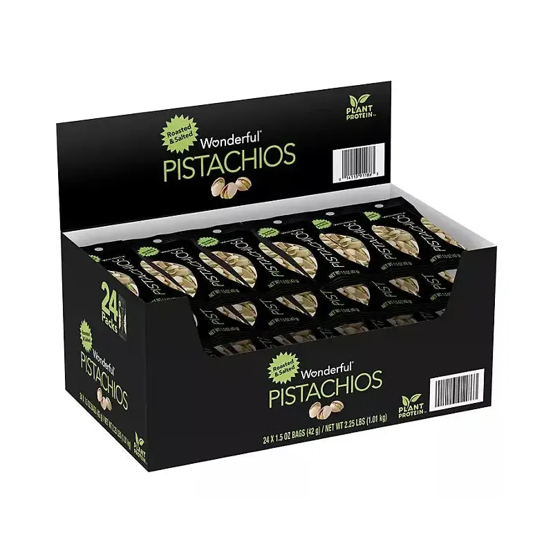 Wonderful Roasted and Salted Pistachios 1.5-Ounce Packs: 24-Piece Box