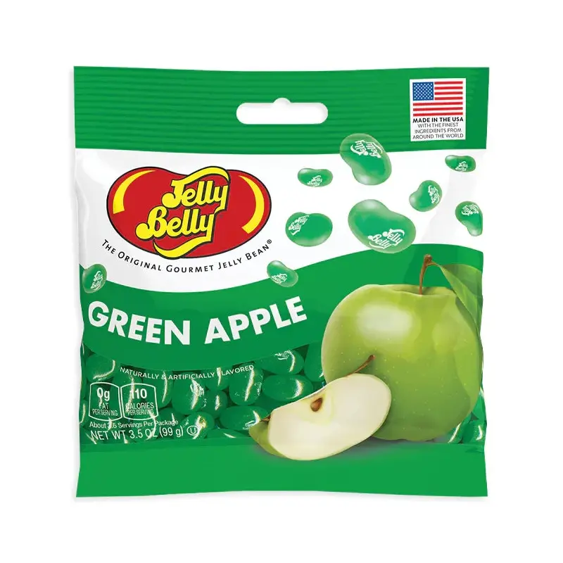 Jelly Belly Green Apple Peg Bag: 12-Piece Case