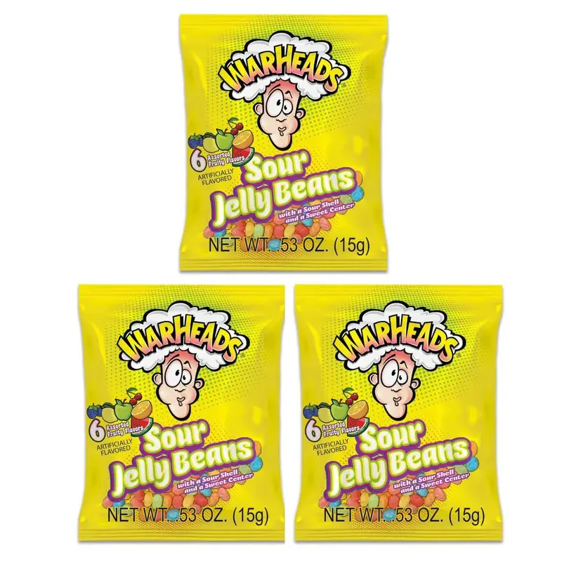 WarHeads Sour Jelly Beans Snack Packs: 5LB Bag
