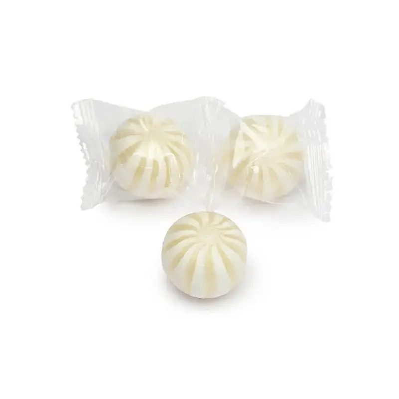 YumJunkie Sassy Spheres Pineapple White Striped Candy Balls: 5LB Bag