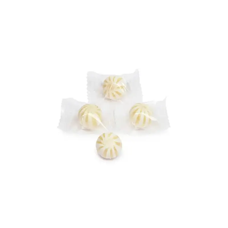YumJunkie Sassy Spheres Pineapple White Striped Candy Balls - Petite: 5LB Bag