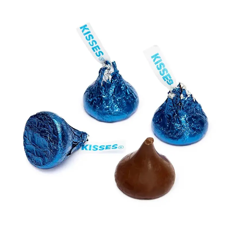 Hershey's Kisses Blue Foiled Milk Chocolate Candy: 11LB Case