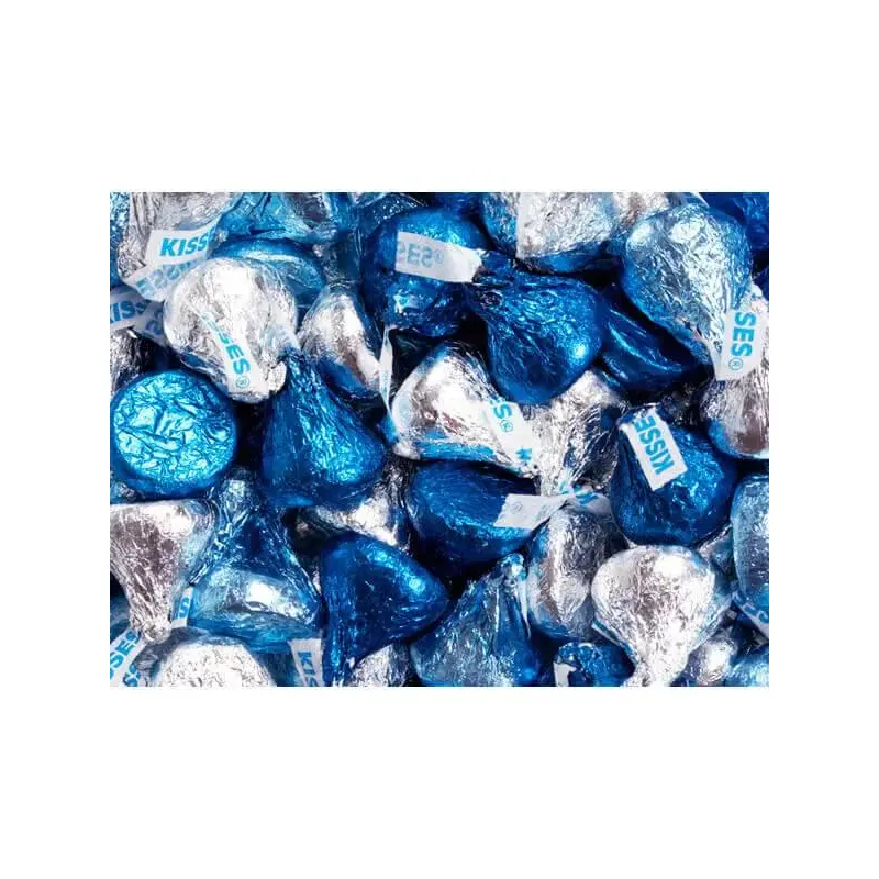 Hershey's Kisses Blue & Silver Foiled Milk Chocolate Candy: 200-Piece Bag