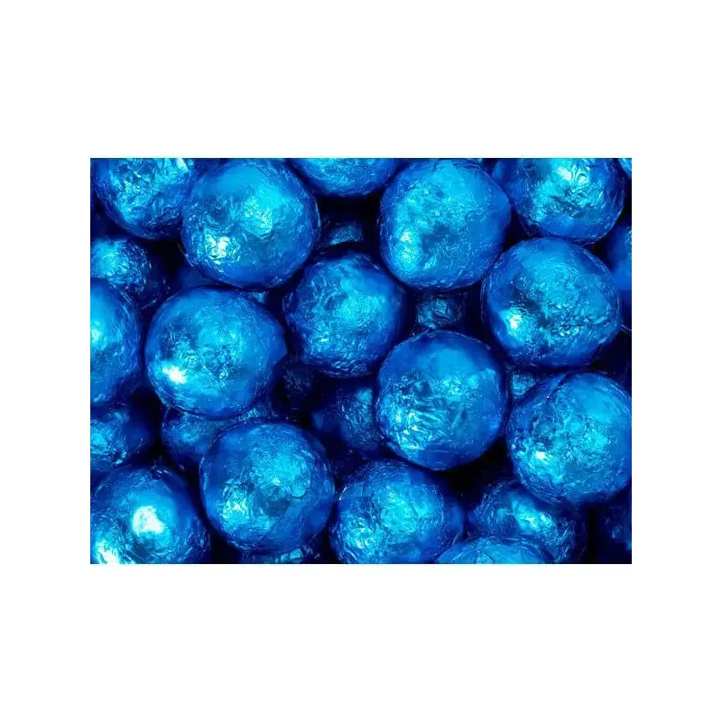 Thompson Blue Foiled Milk Chocolate Balls: 5LB Bag