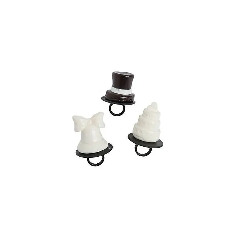 Bride and Groom Ring Suckers: 12-Piece Box