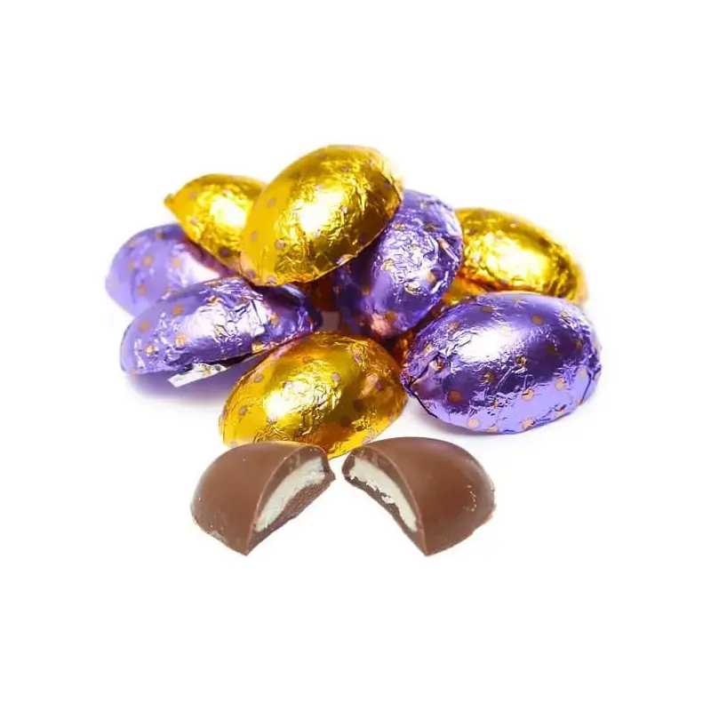 Foiled Chocolate and Marshmallow Creme Half Eggs: 4LB Bag
