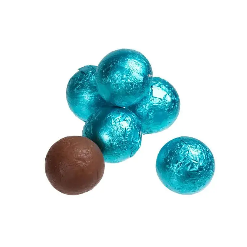 Foiled Milk Chocolate Balls - Caribbean Blue: 2LB Bag