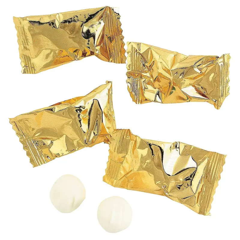 Metallic Gold Wrapped Butter Mint Creams: 108-Piece Bag