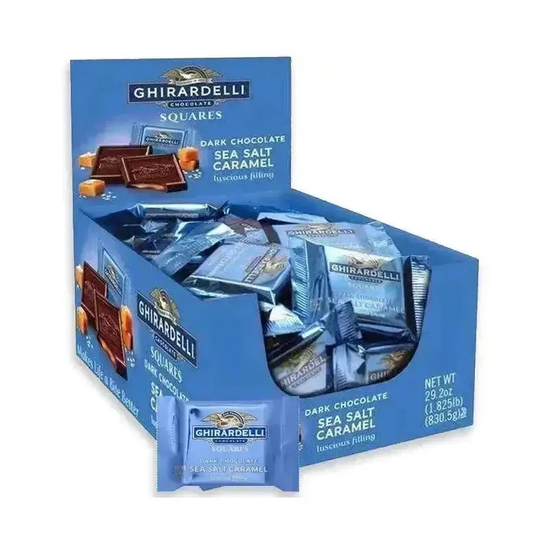 Ghirardelli Dark Chocolate with Sea Salt Caramel Filling Squares: 55-Piece Box