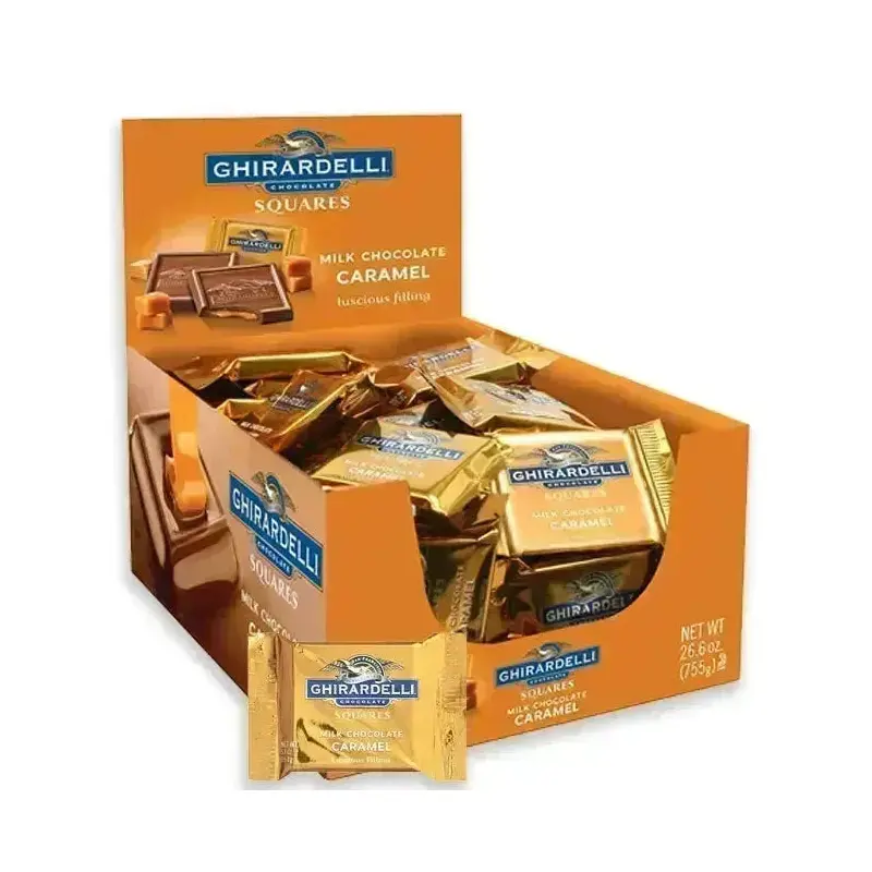 Ghirardelli Milk Chocolate with Caramel Filling Squares: 55-Piece Box