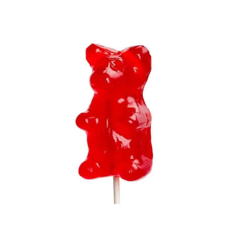 Giant Gummy Bear on a Stick - Cherry