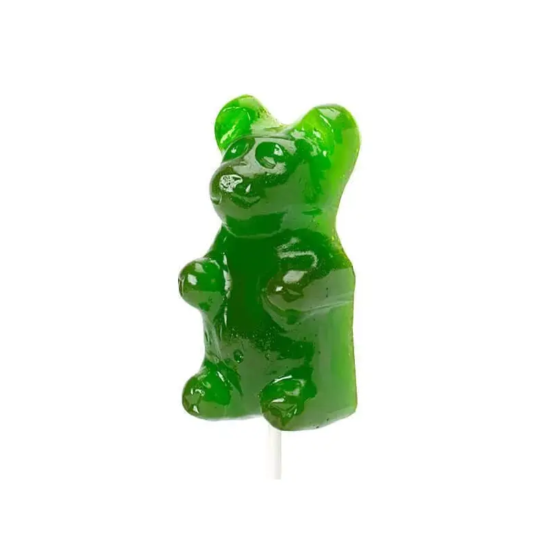 Giant Gummy Bear on a Stick - Sour Apple