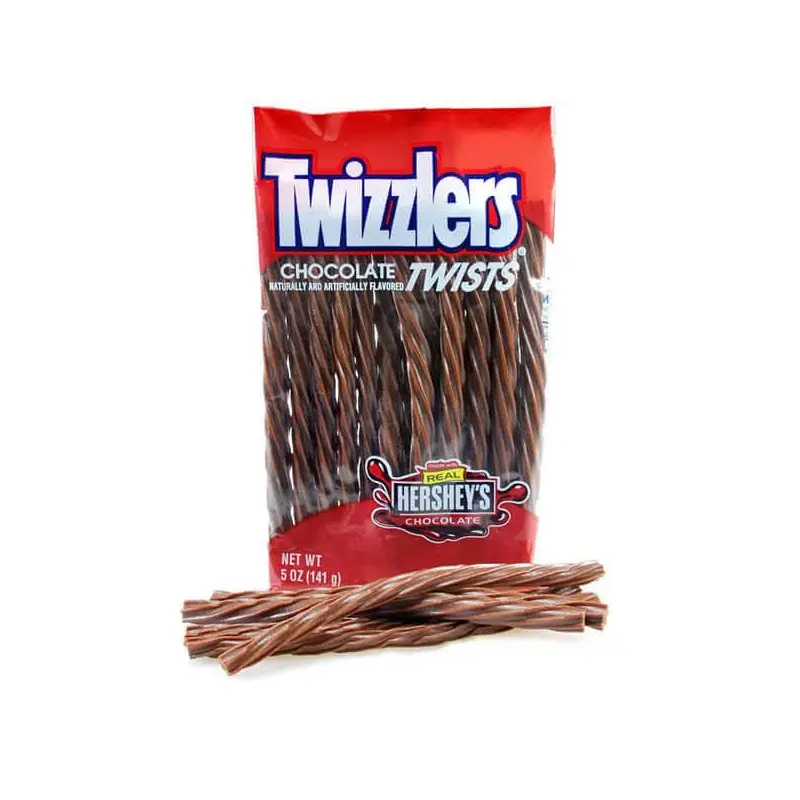 Twizzlers Chocolate Licorice Twists: 3.75LB Case