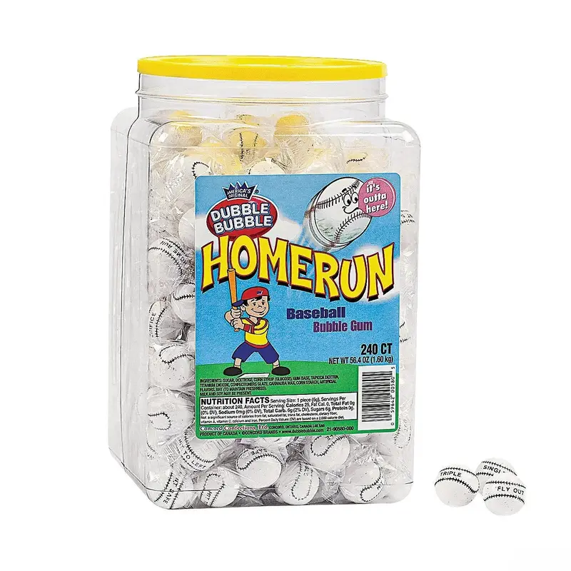 Dubble Bubble Home Run Baseball Gumballs: 240-Piece Tub