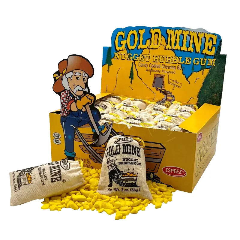 Espeez Gold Mine Bubble Gum Satchels: 24-Piece Box
