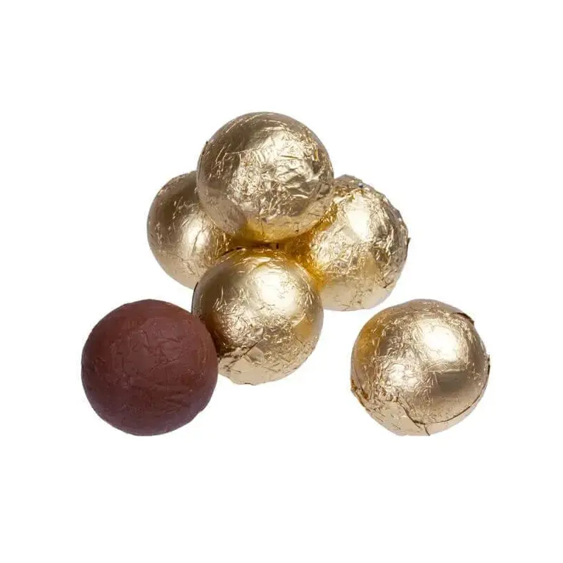 Foiled Milk Chocolate Balls - Gold: 2LB Bag